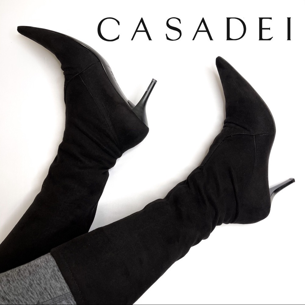 CASEDEI Black Kitten Heel Boots
